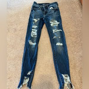 American Eagle Dark Wash Distressed Jeans